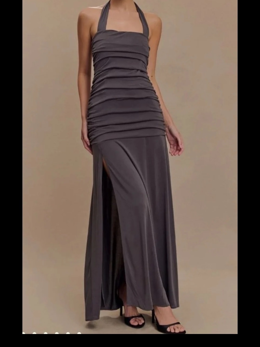 NWT! MESHKI gray maxi halter dress RETAIL $179 Party, Wedding Guest